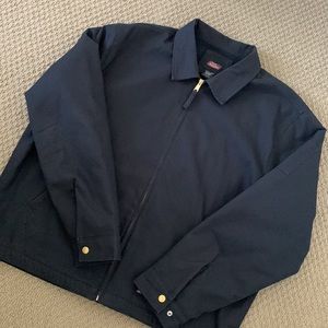 Black Dickies Fleece-Linder Sanded Duck Jacket, zippered insulated, XL.